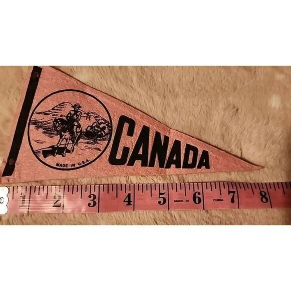 Vintage‎ Canada Travel Souvenir Mini-Pennant, Horse And Rider